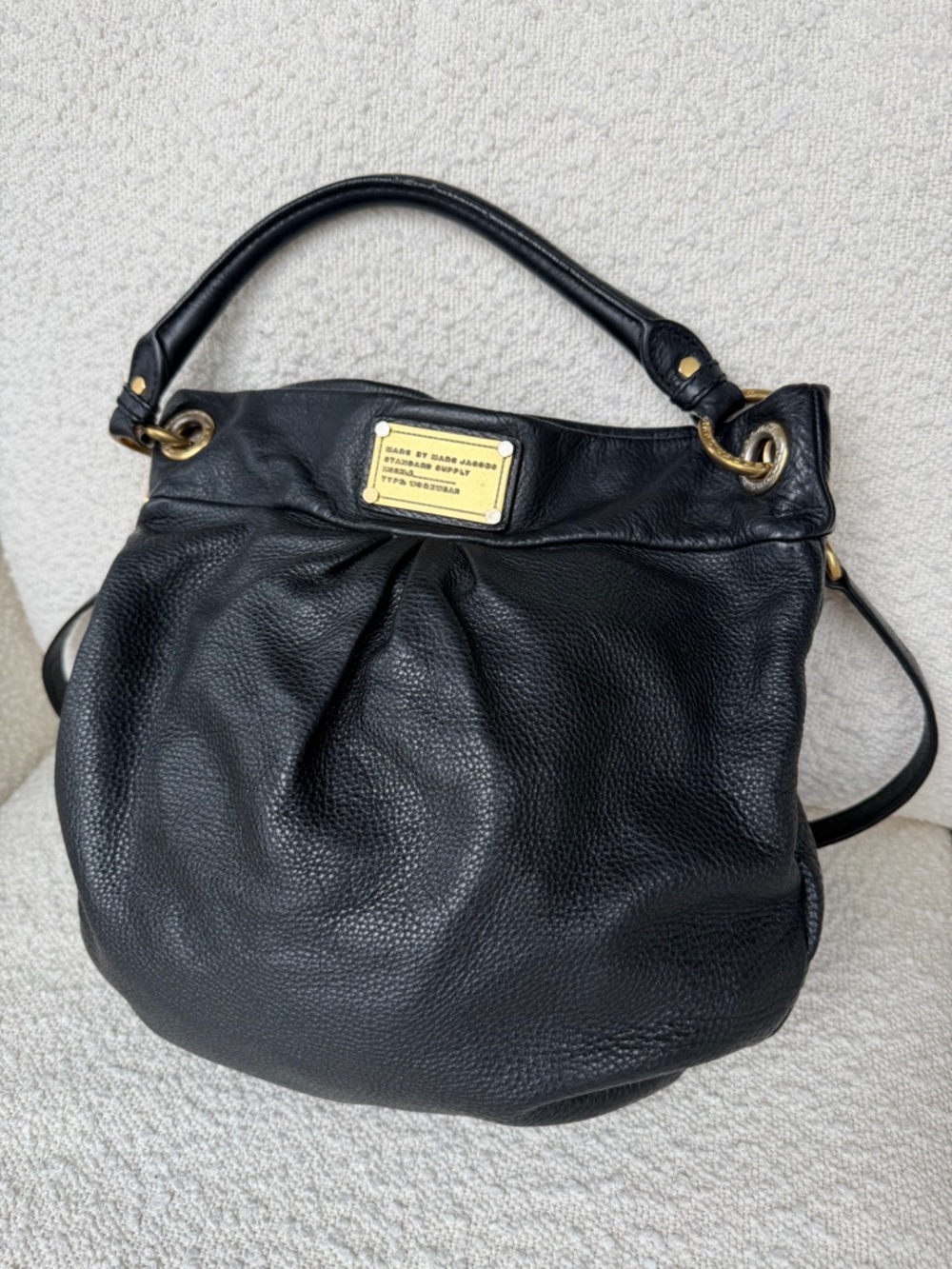 Marc by Marc Jacobs Q Hillier black Leather Shoulder Bag